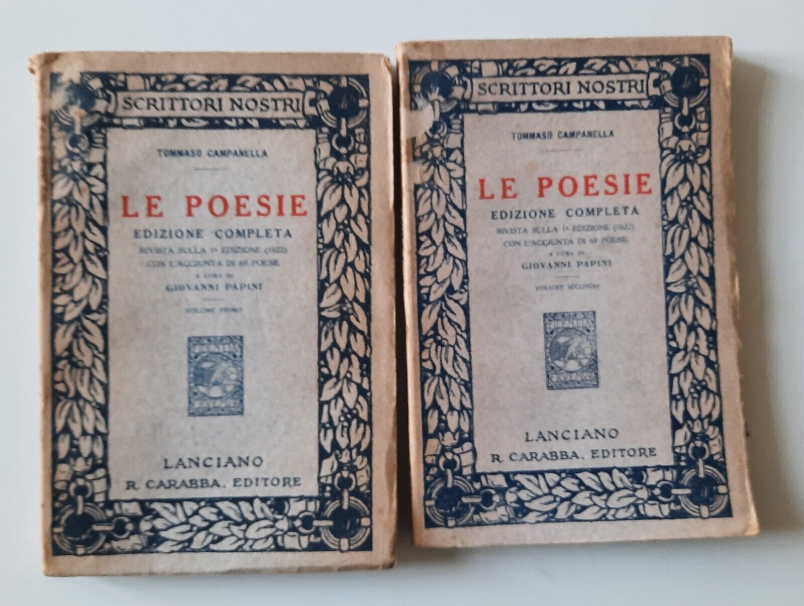TOMMASO CAMPANELLA LE POESIE LANCIANO R. CARABBA ED. 1913