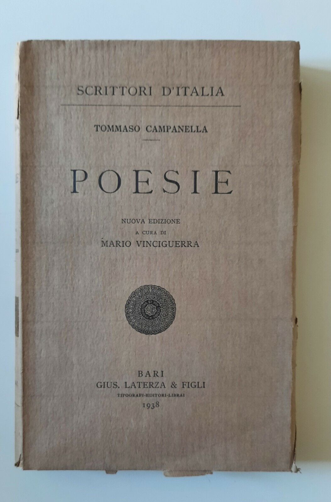 TOMMASO CAMPANELLA POESIE LATERZA 1938 1° ED.