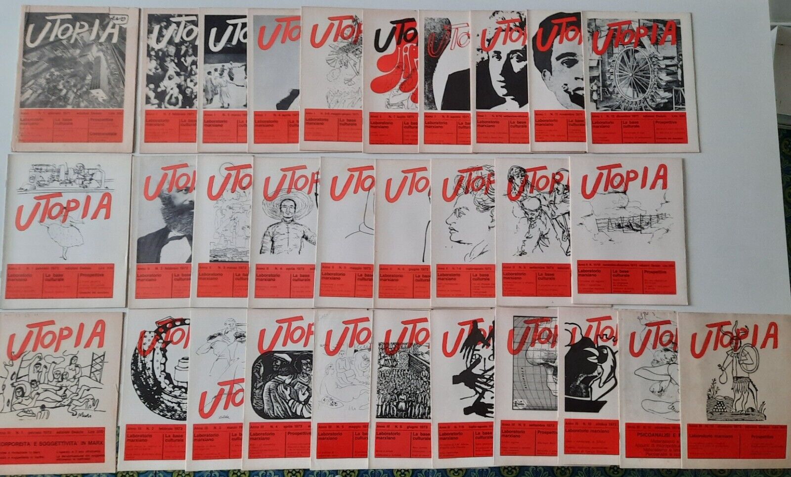 UTOPIA RIVISTA DIARIO MENSILE DI PROBLEMI DI CULTURA 1971-1972-1973 ED. …