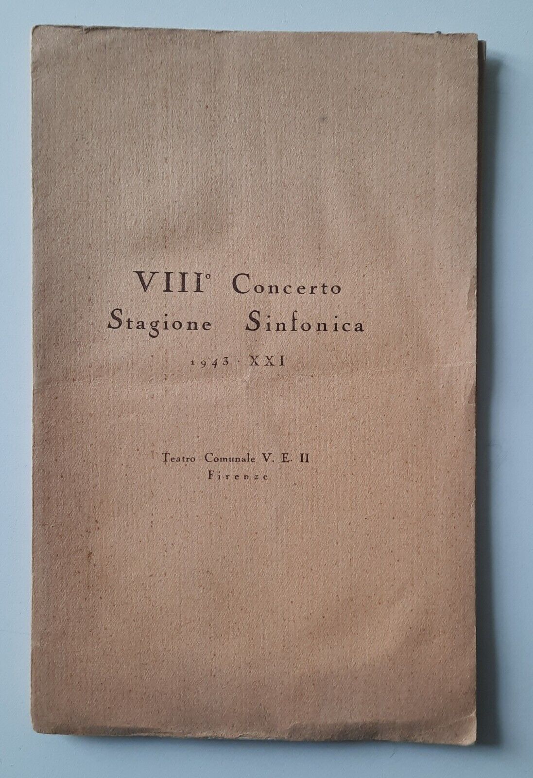 VIII CONCERTO STAGIONE SINFONICA TEATRO COMUNALE V.E. II FIRENZE 7 …