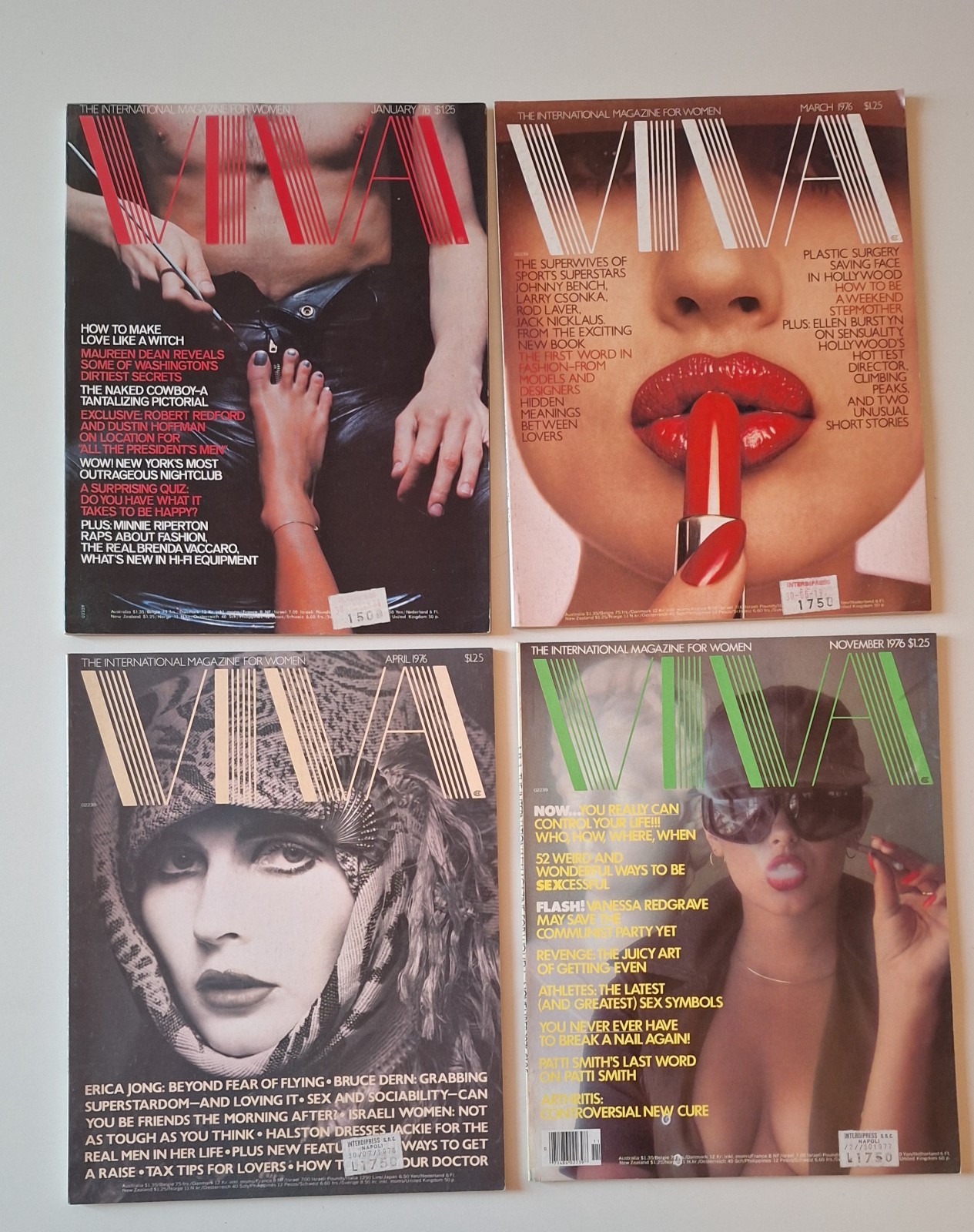 VIVA INTERNATIONAL MAGAZINE FOR WOMEN ANNATA 1976 4 NUMERI