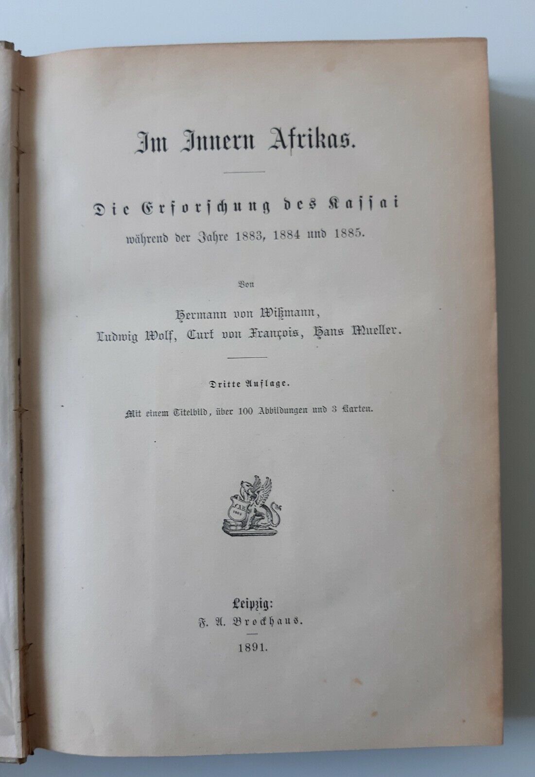 WISSMANN / WOLF / v.FRANCOIS / H.MUELLER IM INNERN AFRIKAS …