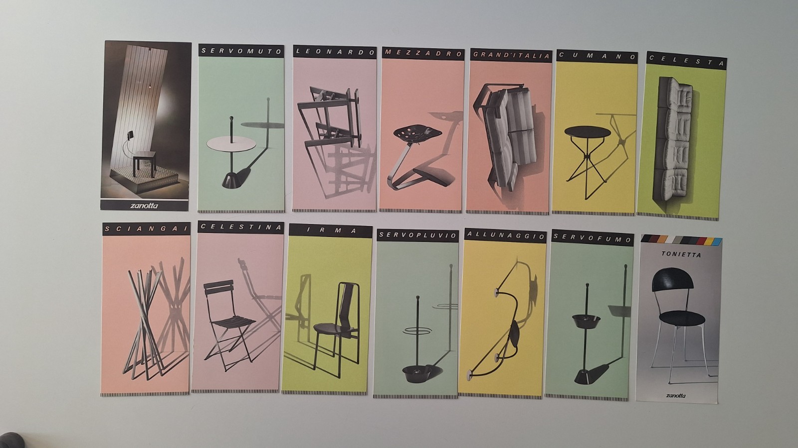 ZANOTTA CATALOGO 1988 CASTIGLIONI MARI ZANUSO 14 SCHEDE