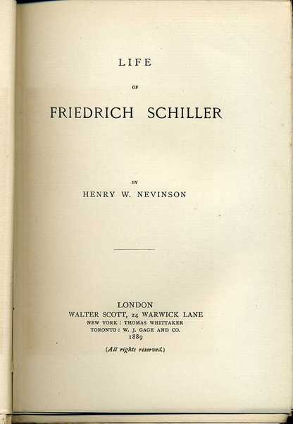 Life of Friedrich Schiller