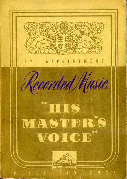His Master's Voice Recorded Music 1941