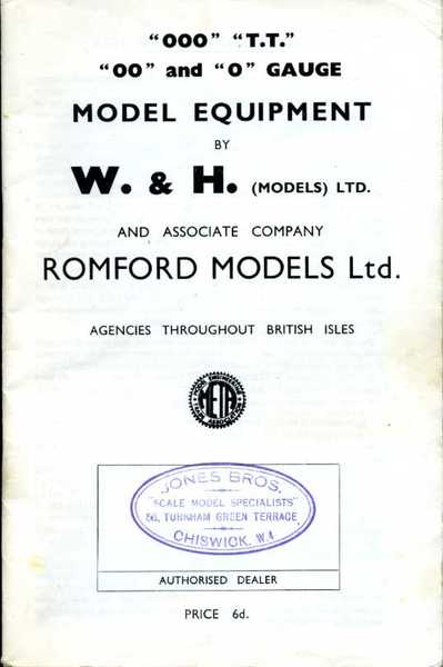 '000' 'T.T' '00' and '0' Gauge Model Equipment by W.& …