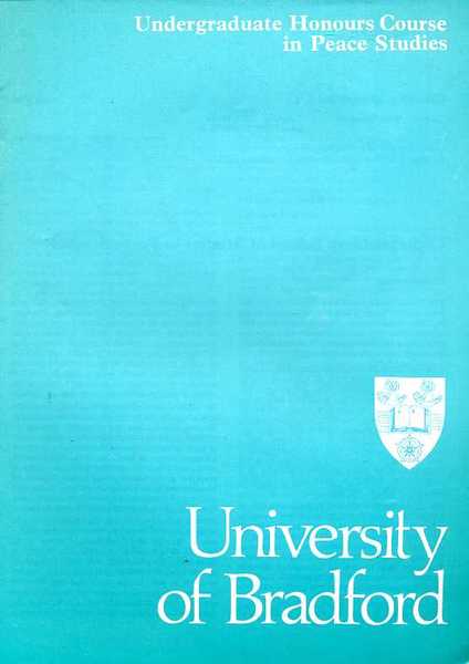 Undergraduate Honours Course in Peace Studies Prospectus