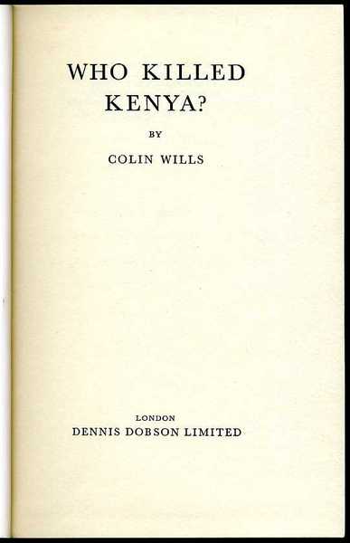 Who Killed Kenya?