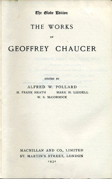 The Works of Geoffrey Chaucer