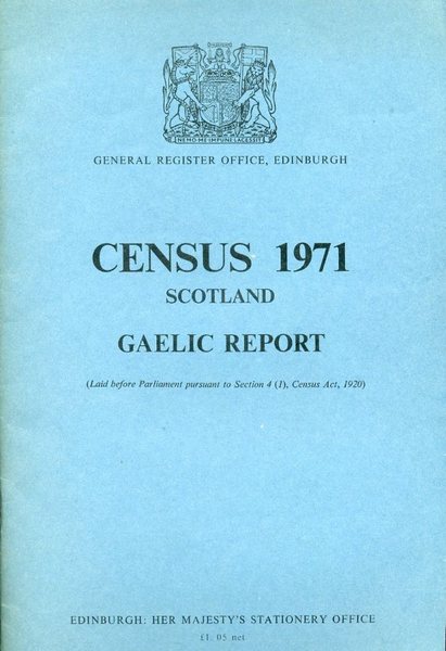 Census 1971, Scotland, Gaelic Report