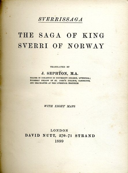 Sverrissaga : The Saga of King Sverri of Norway (Half-Leather …