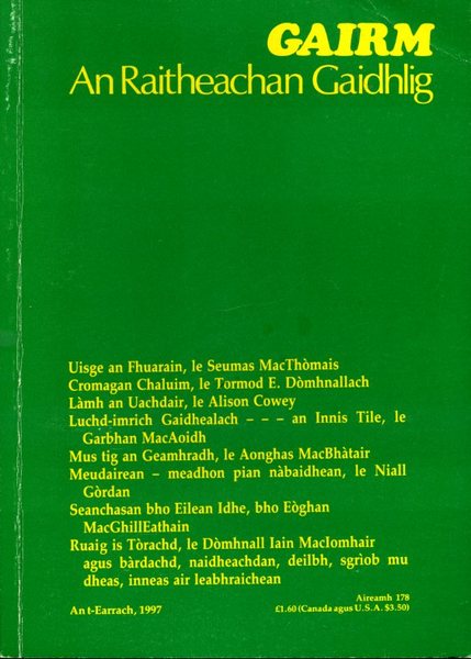 Gairm : An Raitheachan Gaidhlig : Spring 1997 - No …