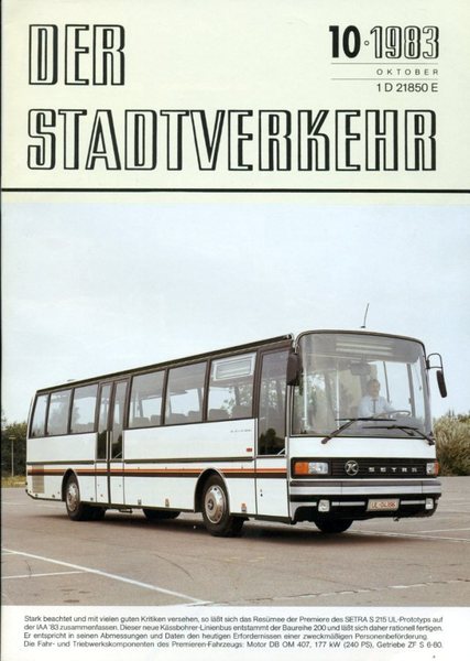 Der Stadtverkehr : Oktober 1983 No 10