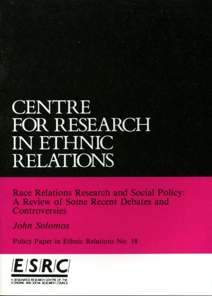 Race relations research and social Policy : A Review of …