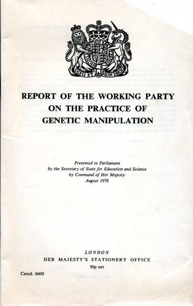 Report of the Working Party on the Practice of Genetic …