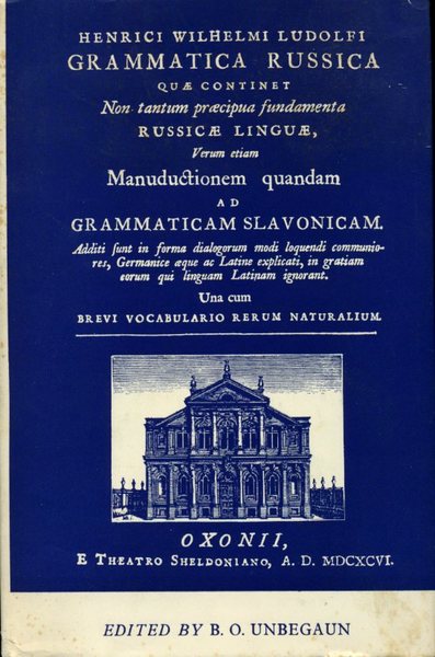 Grammatica Russica : Oxonii A. D. MDCXCVI