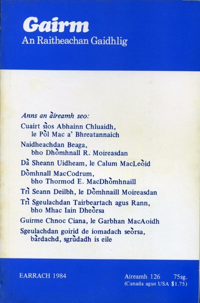 Gairm : An Raitheachan Gaidhlig : Spring 1984 - No …