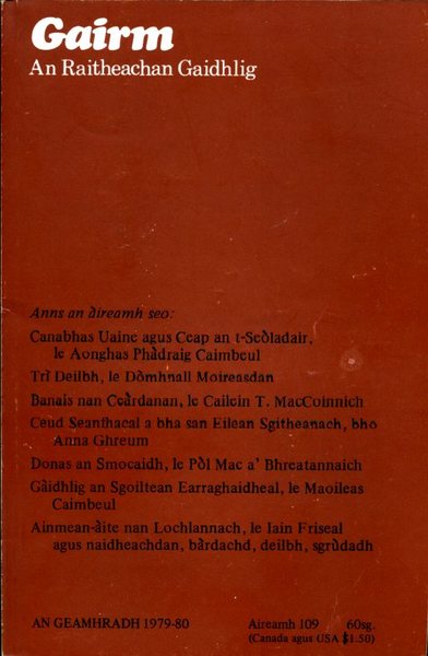 Gairm : An Raitheachan Gaidhlig : Winter 1979-80 - No …