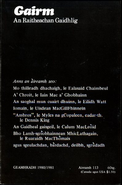 Gairm : An Raitheachan Gaidhlig : Winter 1980/1981 - No …