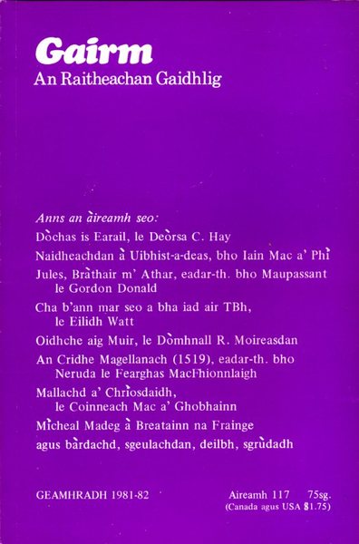 Gairm : An Raitheachan Gaidhlig : Winter 1981-82 - No …