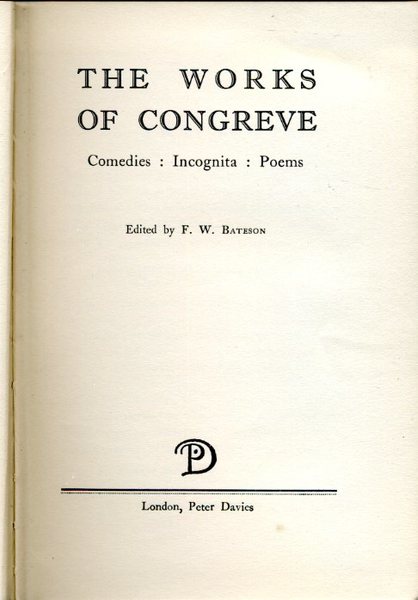 The Works of Congreve