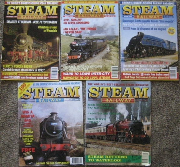 Steam Railway Magazine (5 issues) 1992 No 145, 149, 1994 …