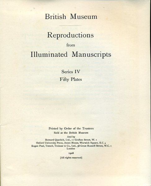 Reproductions from Illustrated Manuscripts : Series IV