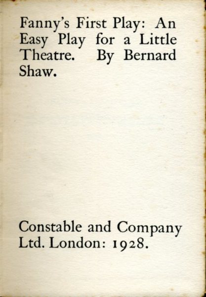 Fanny's First Play : An Easy Play for a Little …