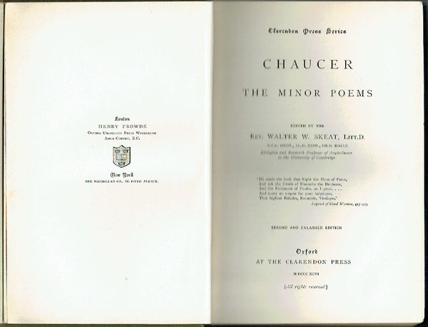 Chaucer : The Minor Poems