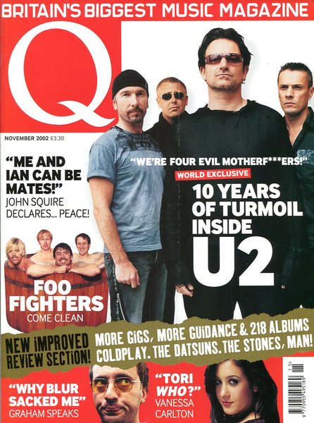 Q Music Magazine : November 2002 : U2 Front Cover