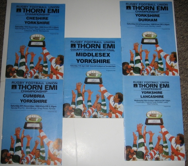 Rugby Football Union Championship 1986 (5 programmes)