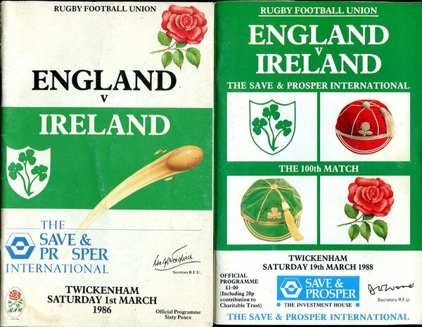 Two Rugby Football Union Programmes : England v France