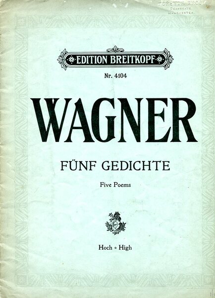 Five Poems (Funf Gedichte) Edition Breitkopf