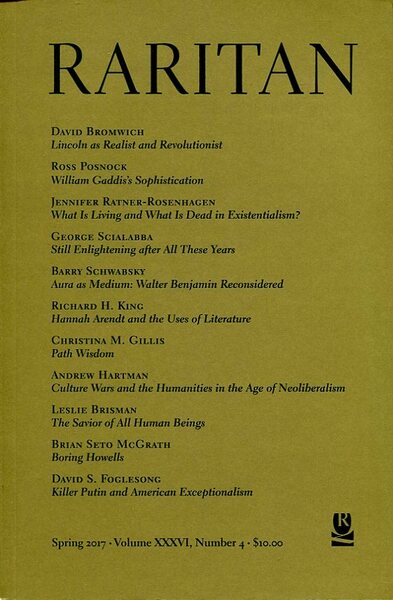 Raritan : A Quaterly Review : Spring 2017 - Vol …