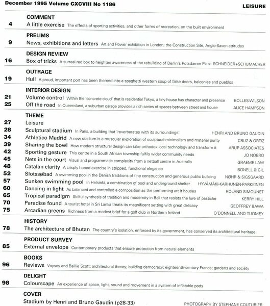 The Architectural Review No. 1186 December 1995