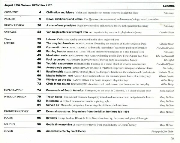 The Architectural Review No. 1170 August 1994
