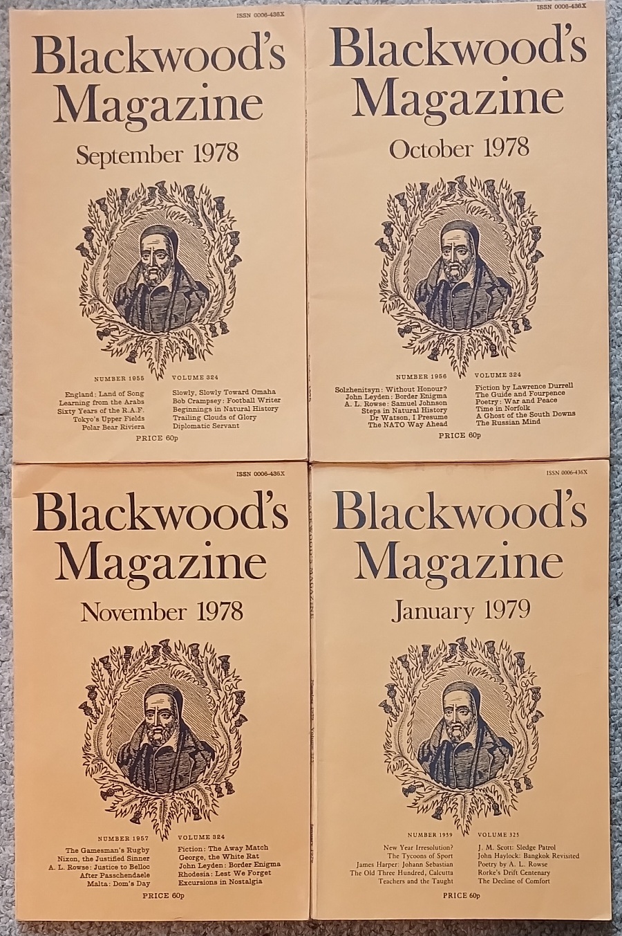 Blackwood's Magazine 1978/9 : Four Issues