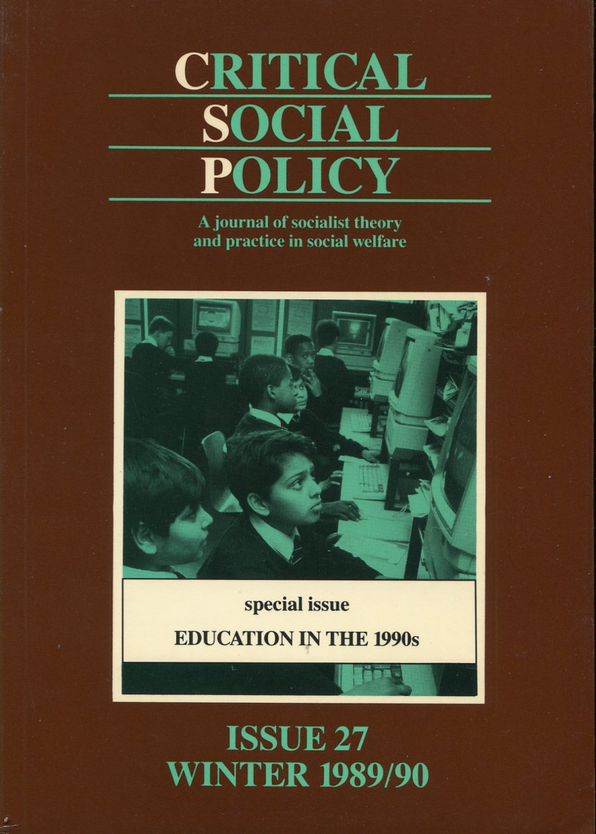 Critical Social Policy : Issue 27 - Winter 1989/90