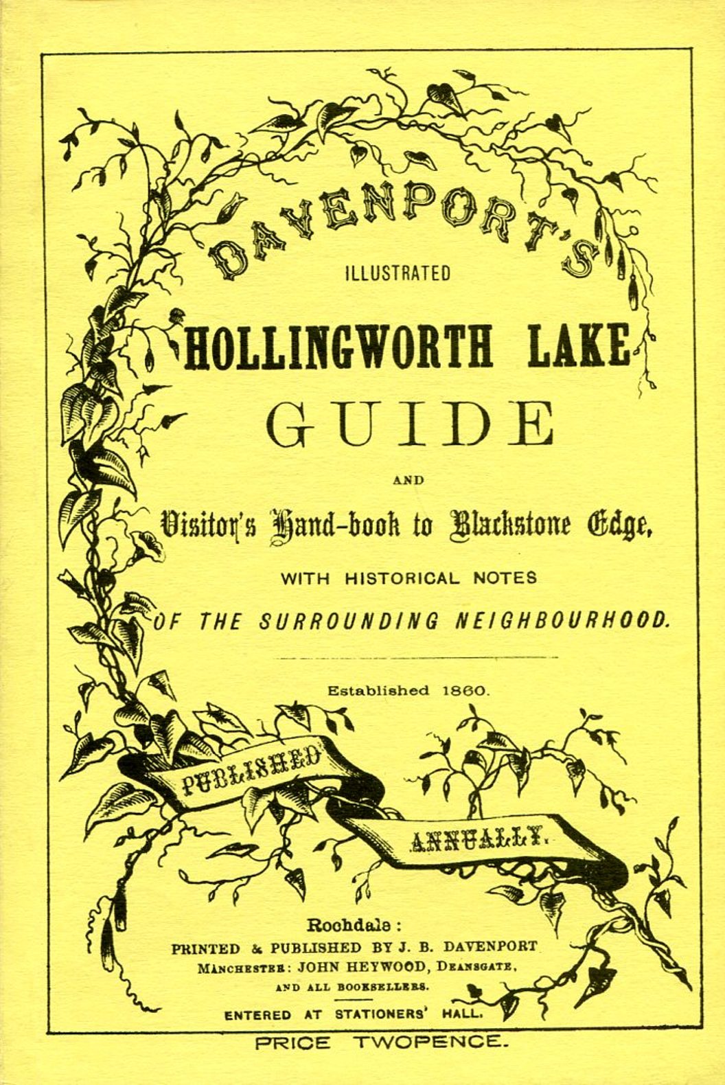 Davenport's Illustrated Hollingworth Lake Guide and Visitor's Handbook to Blackstone …