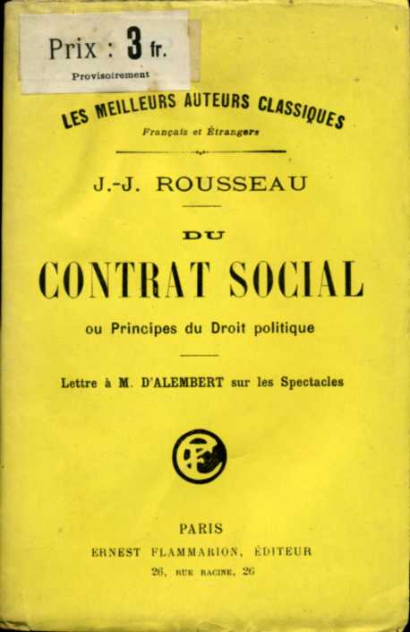 Du Contrat Social, ou Principes du Droit Politique