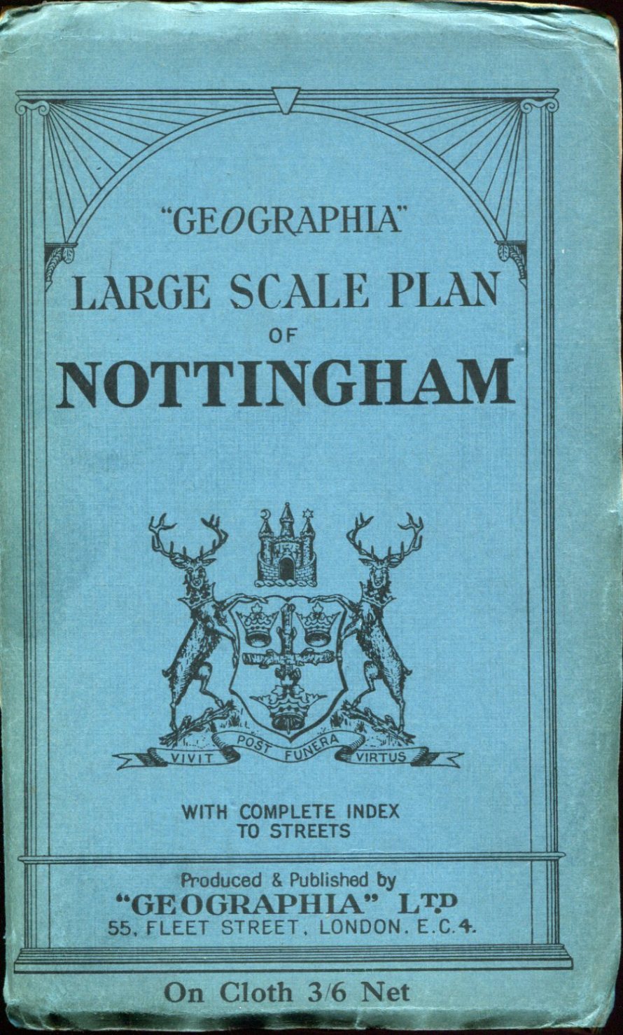 Geographia Linen Backed Large Scale Plan of Nottingham