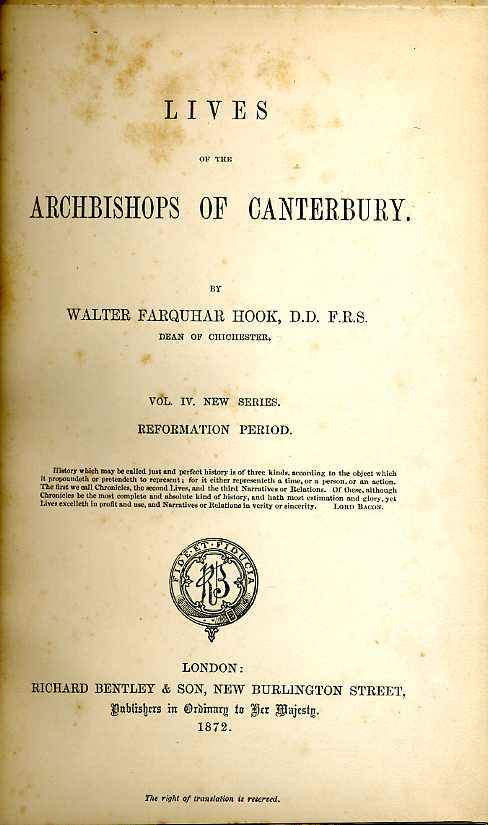 Lives of the Archbishops of Canterbury : New Series Volume …