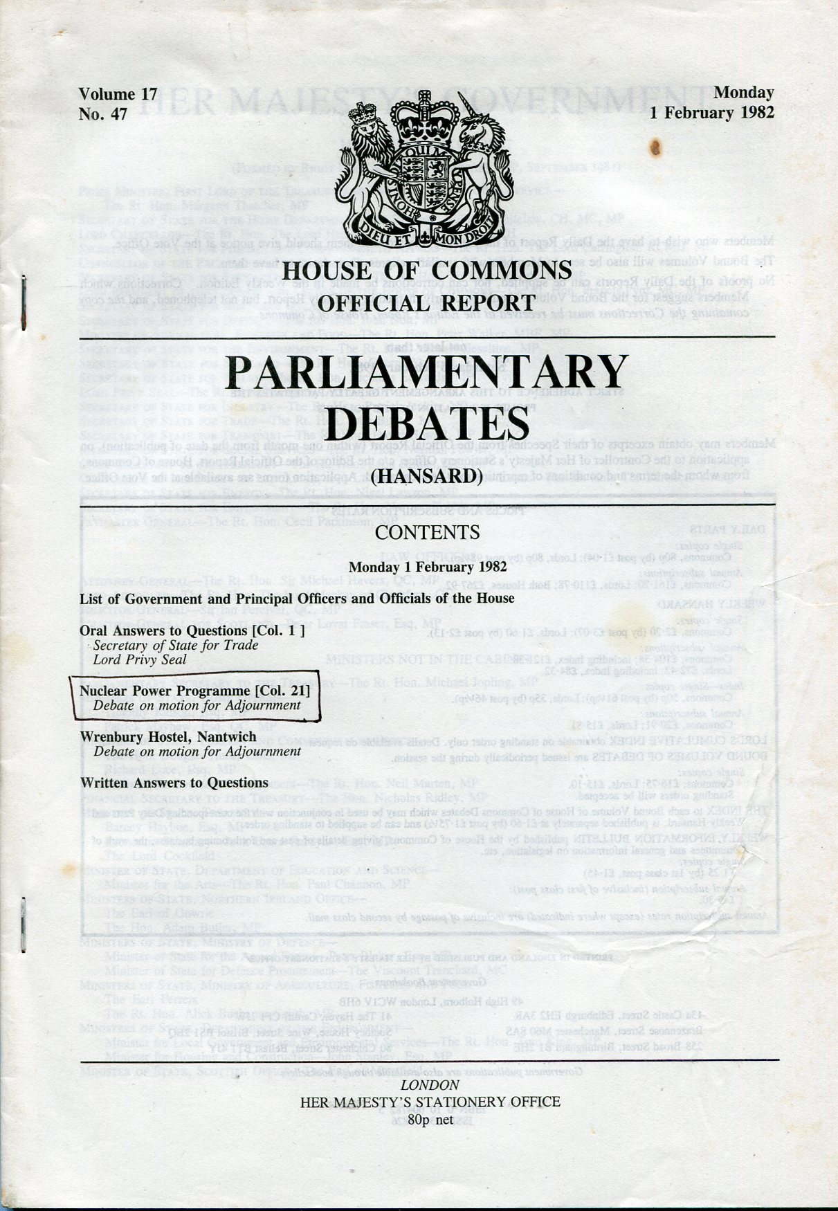 Parliamentary Debates (Official) House of Commons Sixth Series Vol 17 …