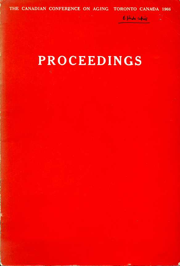 Proceedings - The Canadian Conference on Aging - Toronto, Canada …