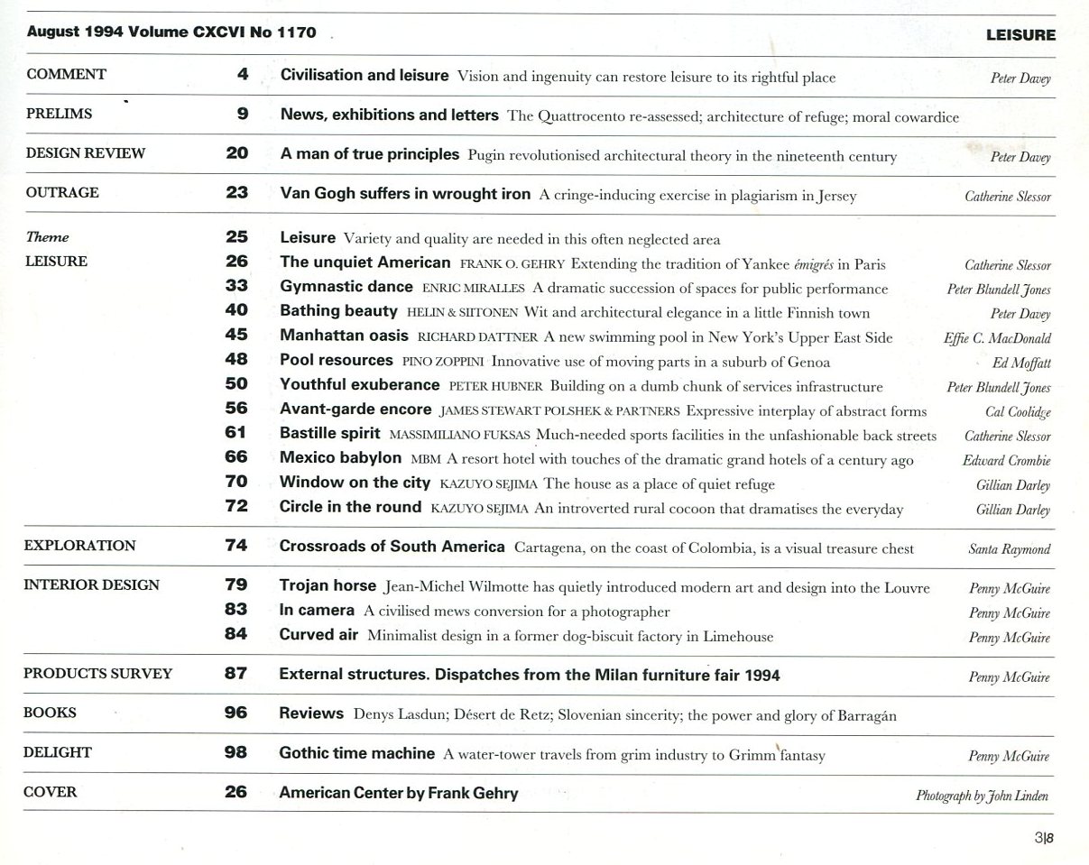 The Architectural Review No. 1170 August 1994