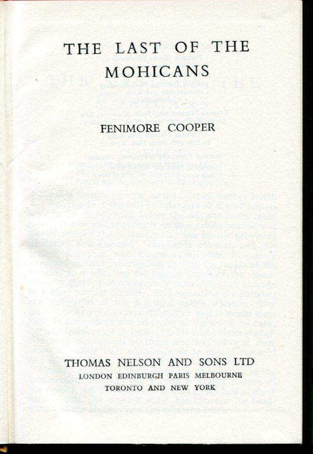 The Last of the Mohicans