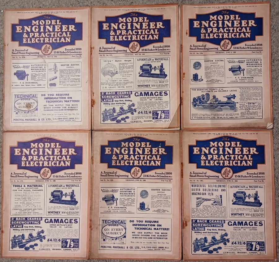 The Model Engineer & Practical Electrician 6 Copies : 1935 …