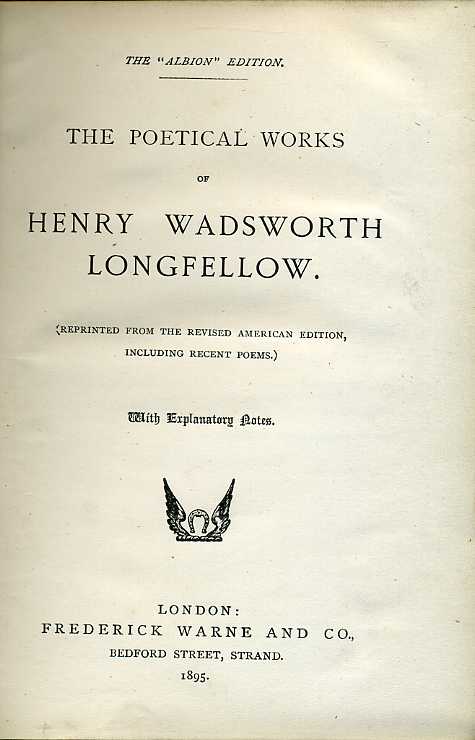 The Poetical Works of Henry Wadsworth Longfellow