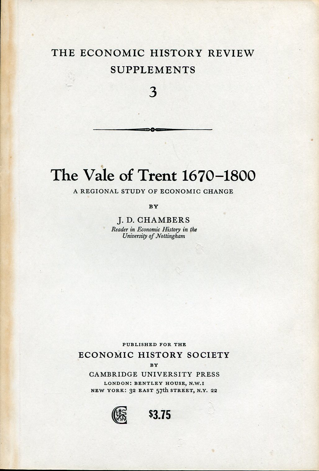 The Vale of Trent 1670-1800