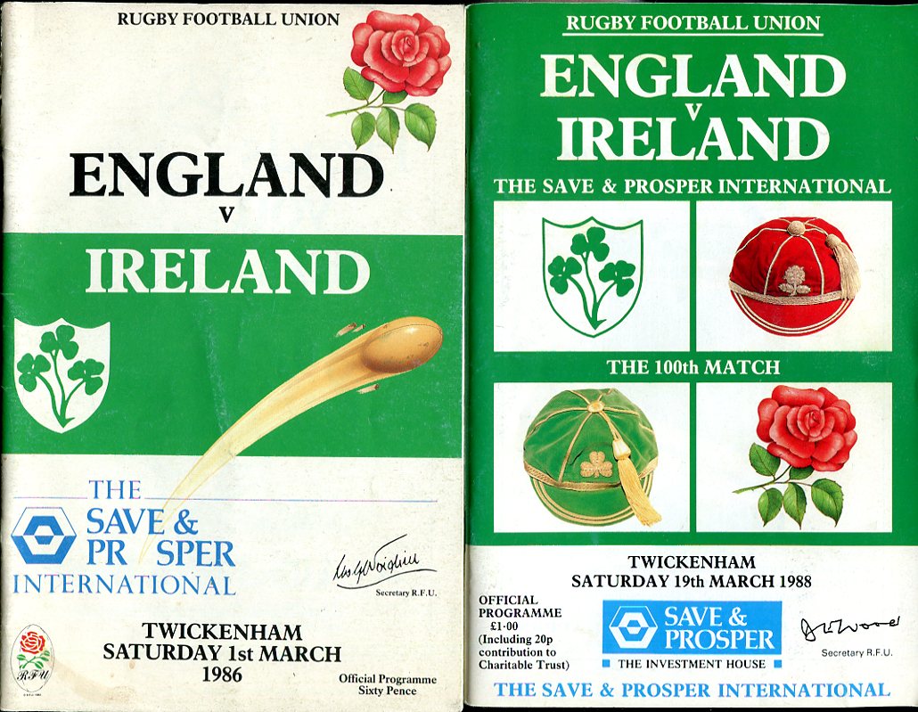 Two Rugby Football Union Programmes : England v France